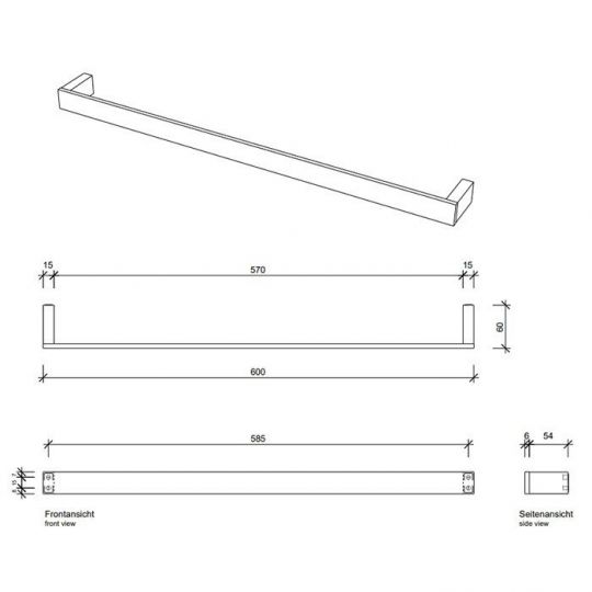 Держатель для полотенец Decor Walther Contract 06508 схема 2