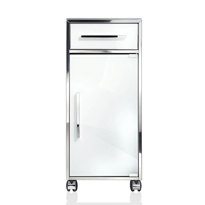 Изображение Шкафчик стеклянный Decor Walther RS передвижной 07042 полированная сталь