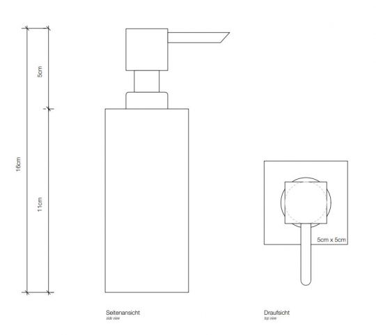 Дозатор для мыла Decor Walther DW для жидкого мыла 0839760 черный матовый схема 2 Дозатор для мыла Decor Walther DW для жидкого мыла 0839760 черный матовый схема 2