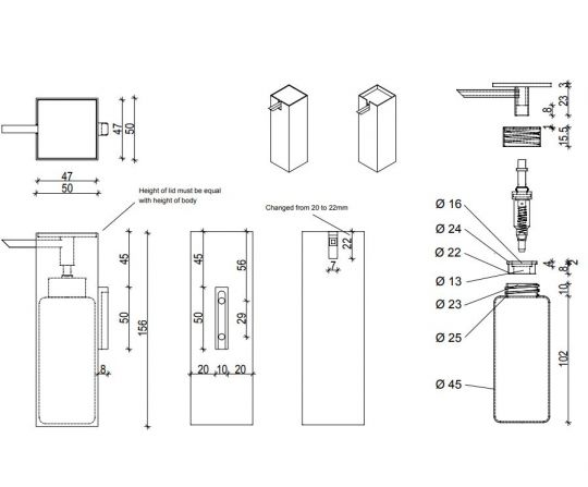 Диспенсер для жидкого мыла Decor Walther DW 08523 схема 2