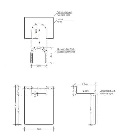 Крючок для полотенец в душевую Decor Walther Contract 09021 схема 3