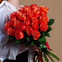 Оранжевая роза от 9 шт