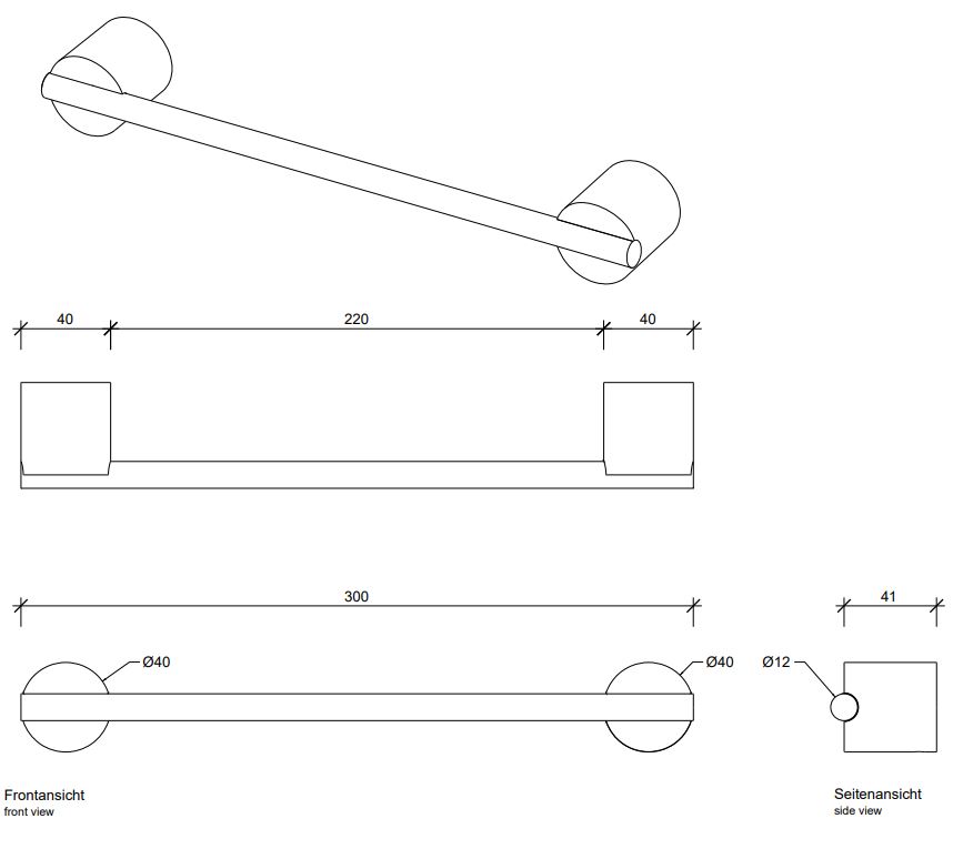Держатель полотенец настенный Decor Walther Stone хромированный 975055 ФОТО