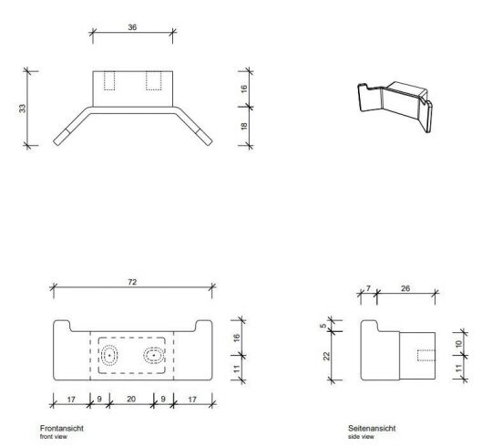 Крючок Decor Walther Century металлический 06504 схема 2