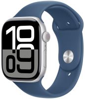 Умные часы Apple Watch Series 10 46mm Silver Aluminum Case with Denim Sport Band M/L (MWWM3)