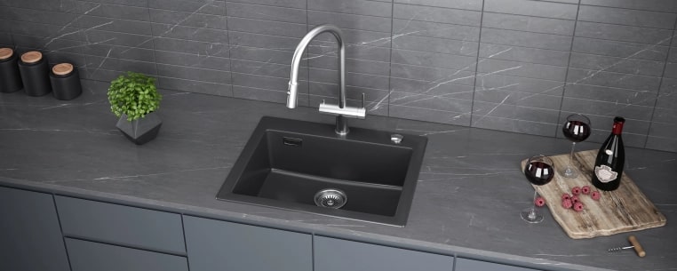Мойка кухонная Kuchenstern TOPKERAM 60 KeraPlus 302K30 61,5х51 см ФОТО