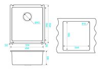 Мойка кухонная Kuchenstern SUBKERAM 45 KeraPlus 300K30 41,4х54,6 см схема 4 Мойка кухонная Kuchenstern SUBKERAM 45 KeraPlus 300K30 41,4х54,6 см схема 4