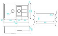 Мойка кухонная Kuchenstern PLAT 60-2 a-Granit 20720 78х50 см схема 6