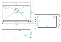 Мойка кухонная Kuchenstern WERK 80 AISI 304/R10 50850 74х51 см схема 4