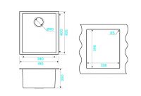 Мойка кухонная Kuchenstern SUB 45 a-Granit 20020 41х43,5 см схема 6