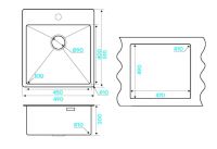 Мойка кухонная Kuchenstern WERK 50 AISI 304/R10 50650 49х51 см схема 4