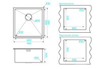 Мойка кухонная Kuchenstern KRAFT 45 AISI 304/R10 50050 44х44 см схема 4