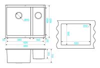 Мойка кухонная Kuchenstern UNDER 60-2 Ku-Granit 10210 55,5х46 см схема 8 Мойка кухонная Kuchenstern UNDER 60-2 Ku-Granit 10210 55,5х46 см схема 8
