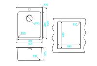 Мойка кухонная Kuchenstern HERD 40 AISI 304/R25 555SS50 40х50 см схема 3