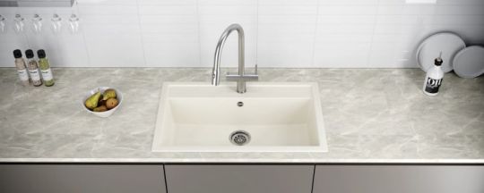 Мойка кухонная Kuchenstern TOP 80 Ku-Granit 10710 81,5х51 см схема 2