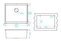 Мойка кухонная Kuchenstern UNDER 60 Ku-Granit 10110 53х46 см схема 8 Мойка кухонная Kuchenstern UNDER 60 Ku-Granit 10110 53х46 см схема 8