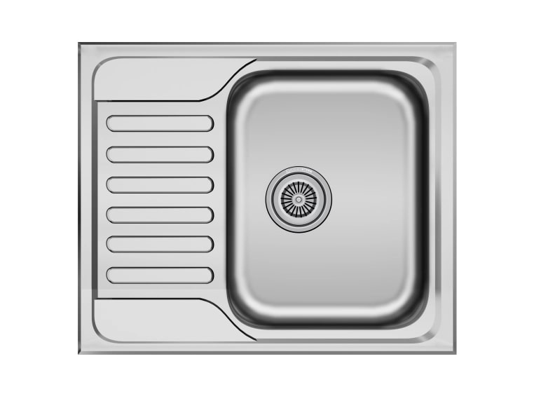 Изображение Мойка кухонная Kuchenstern BASIS 45 AISI 304/R65 653SS60 60х50 см