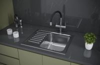 Мойка кухонная Kuchenstern BASIS 45 AISI 304/R65 653SS60 60х50 см схема 2