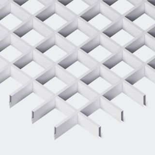 Подвесной потолок Грильято 200х200х30 мм белый ячеистый потолок из алюминиевого профиля