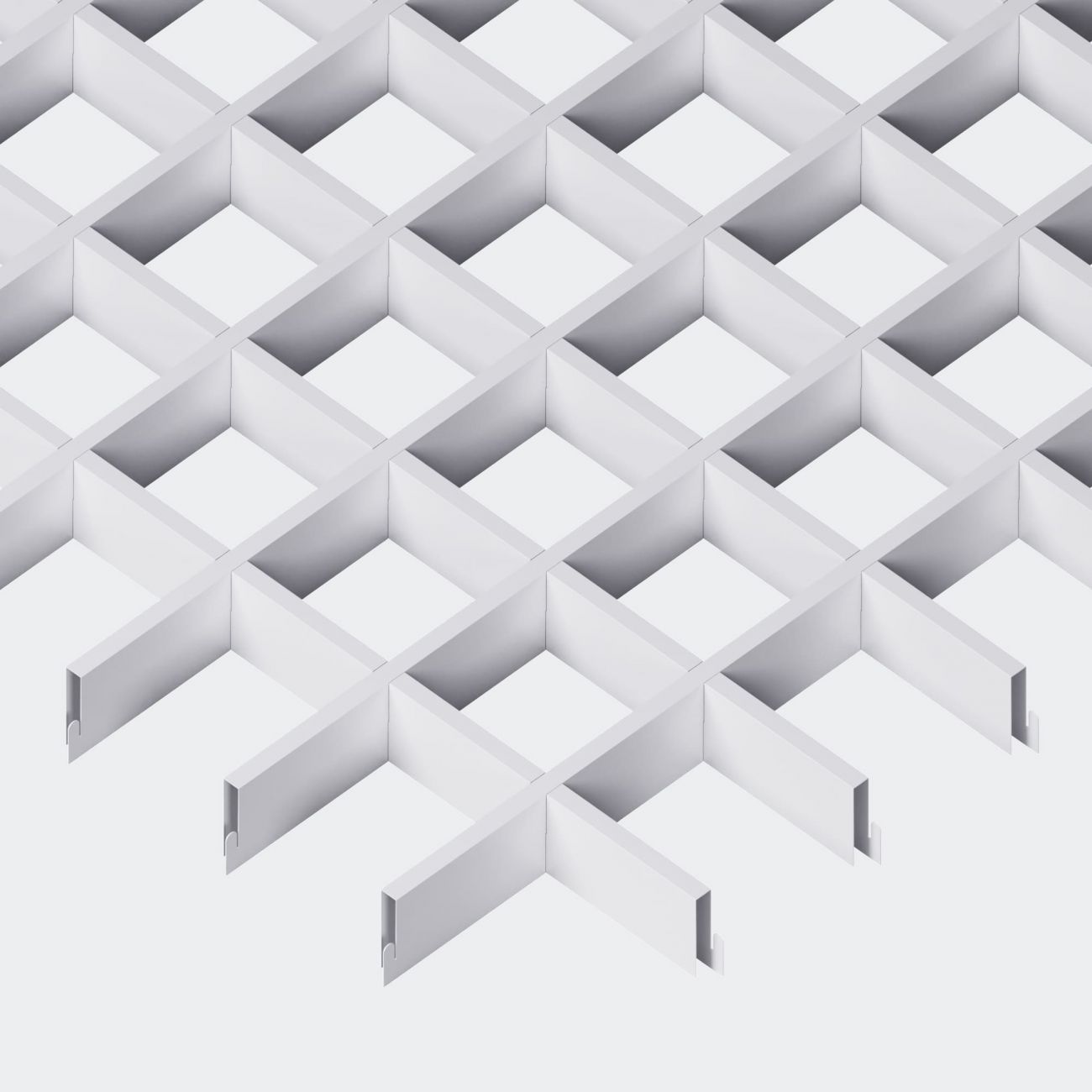 Подвесной потолок Грильято 40х40х30 мм белый ячеистый потолок из алюминиевого профиля