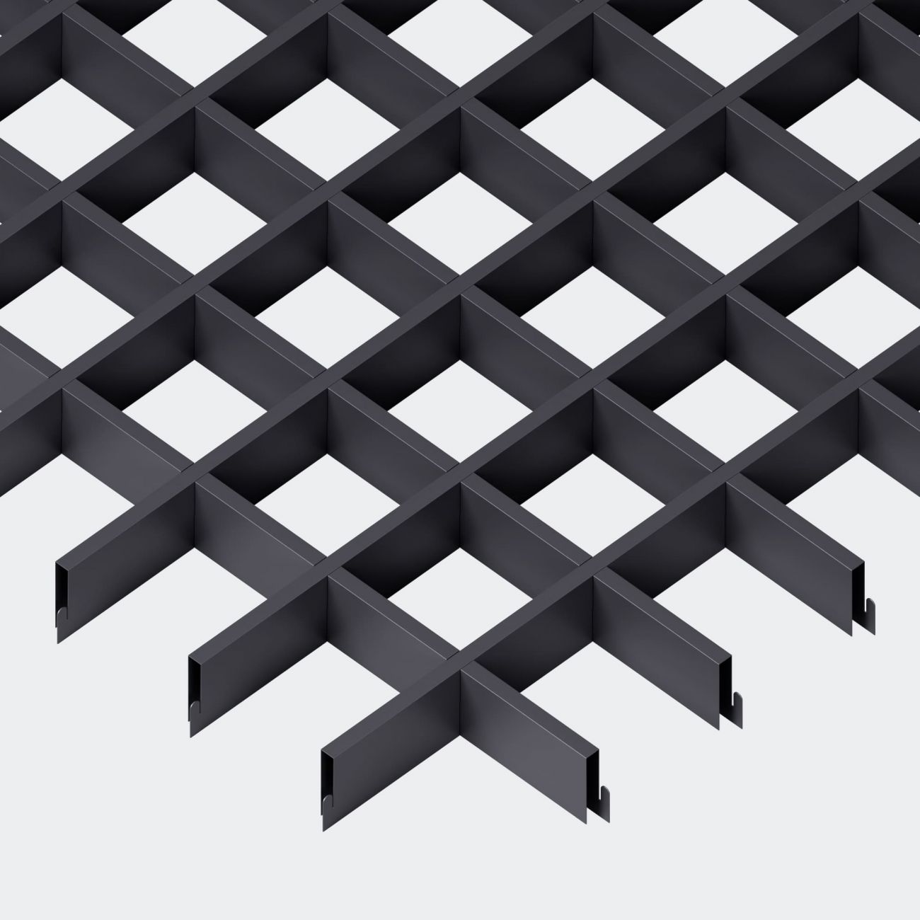 Подвесной потолок Грильято 150х150х30 мм черный ячеистый потолок из алюминиевого профиля