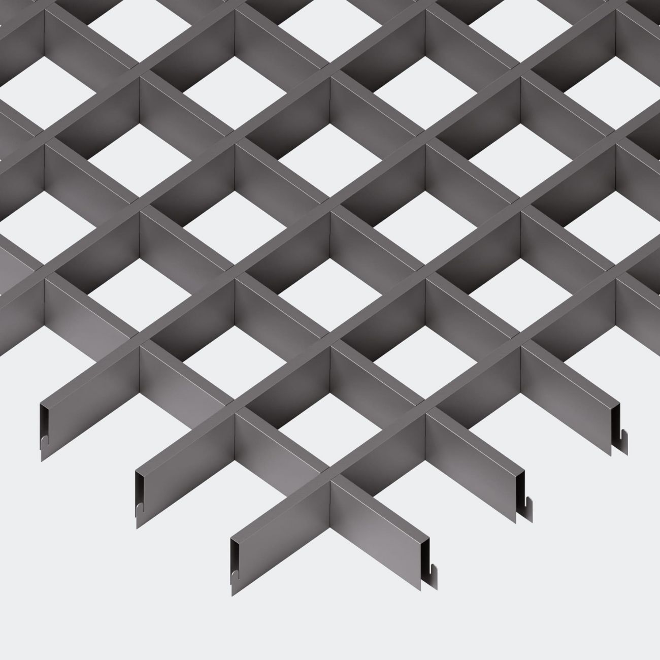 Подвесной потолок Грильято 120х120х30 мм графит ячеистый потолок из алюминиевого профиля