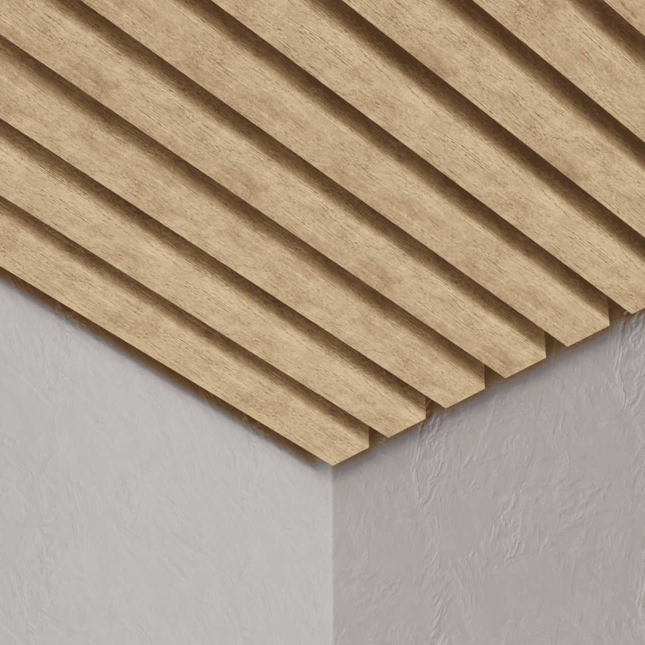 Кубообразный реечный потолок Кубота 45/200 светлое дерево