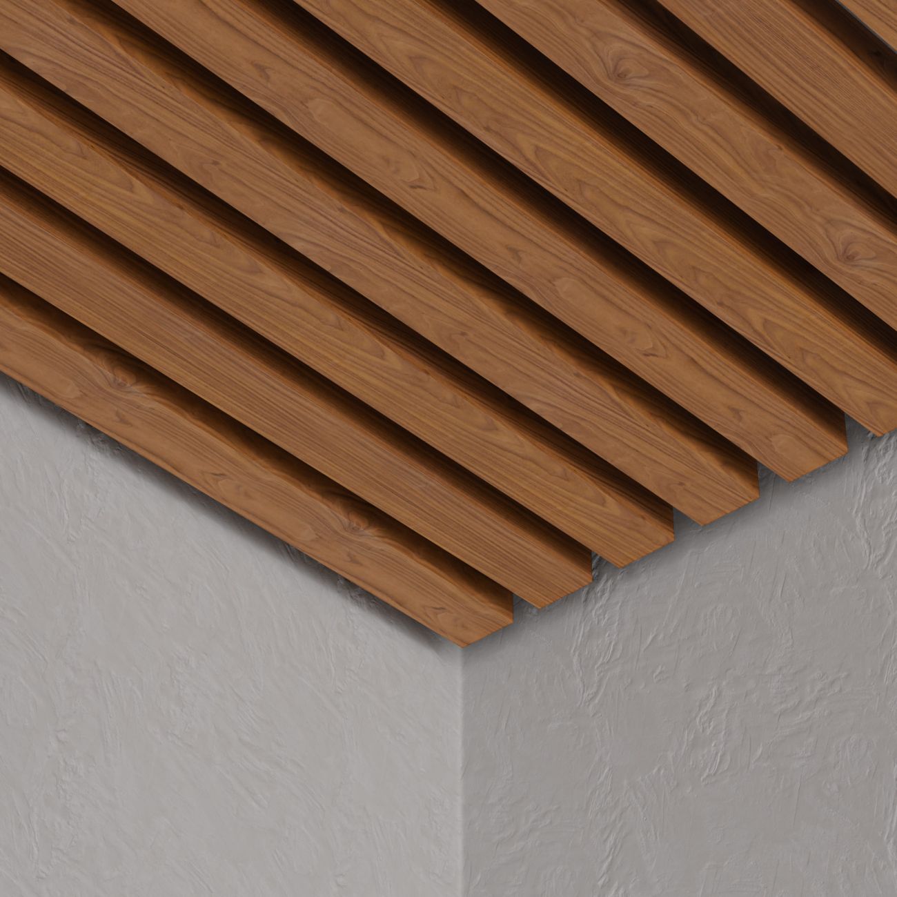 Кубообразный реечный потолок Кубота 65/100 темное дерево