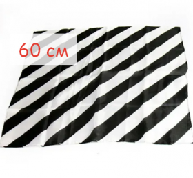 Шелковый платок 60*60 см Черно-белая полоска Zebra Silk
