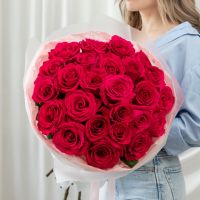 Розовая роза от 7 шт (60см Эквадор)