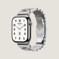 Часы Apple Watch Hermès Series 9 GPS + Cellular 41mm Silver Stainless Steel Case with Stainless Steel Satiné Grand H (Размер S)