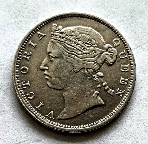 20 центов 1866 Гонконг UNC - AUNC Редкость Великобритания