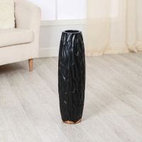 Ваза напольная «Флориана», h=60 см, керамика, чёрная