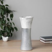 Ваза «Бригэм», талия, d=12.5 см, 29.5?11 см, керамика, бело-серая