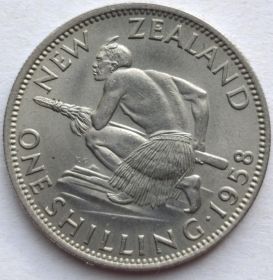 Королева Елизавета II 1 шиллинг Новая Зеландия 1958