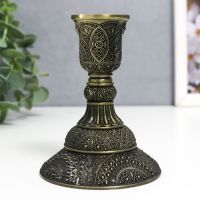 Металлический подсвечник на 1 свечу «Раджа», бронза, 10?8?8 см