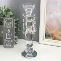 Стеклянный подсвечник на 1 свечу «Хрустальные подвески», 25.5?8?8 см
