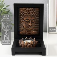 Подсвечник дерево на 1 свечу "Будда с лотосом" 10,6х10,8х15,3 см