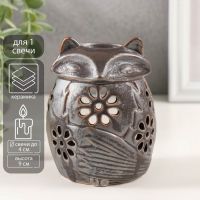 Подсвечник керамика на 1 свечу «Лисёнок», коричневый, 7.5?7.5?11 см