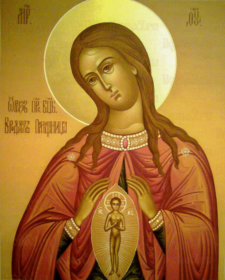 Икона "Помощница в родах": Символ материнской любви (рукописная)