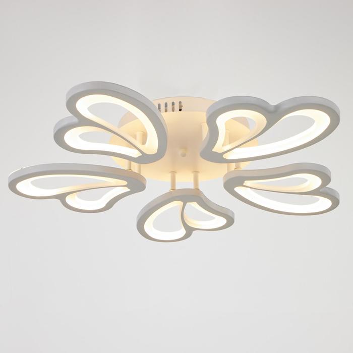 Люстра с ПДУ "Милана" 5xLED 110Вт 3000-6000К диммер, белый 60х60х9 см BayerLux