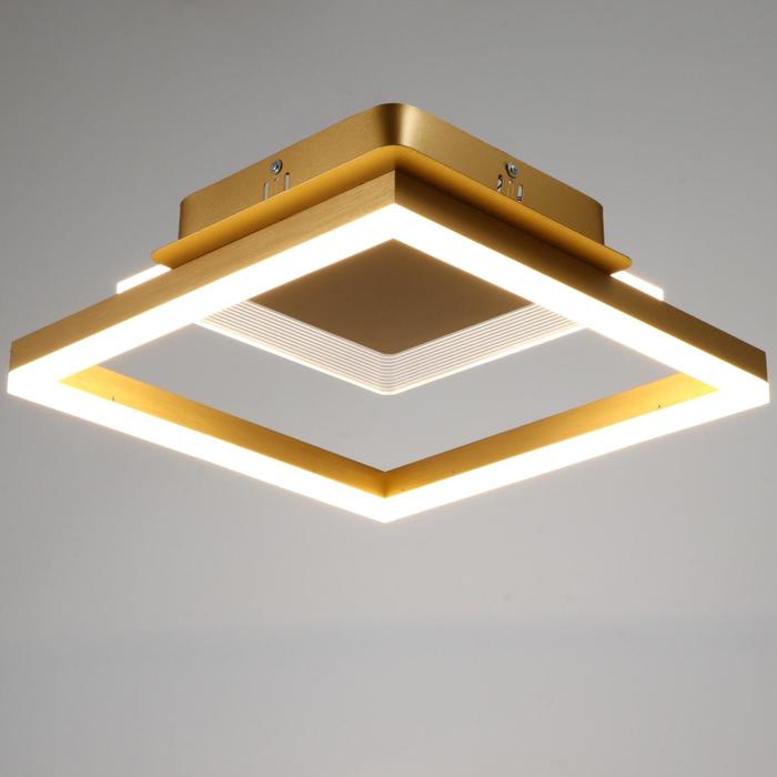 Люстра с ПДУ 1346/1 LED 80Вт 3000-6000К золото 43х43х9 см BayerLux