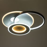 Люстра с ПДУ "Круги" LED 160Вт чёрно-белый 50,5х46,5х6 см BayerLux