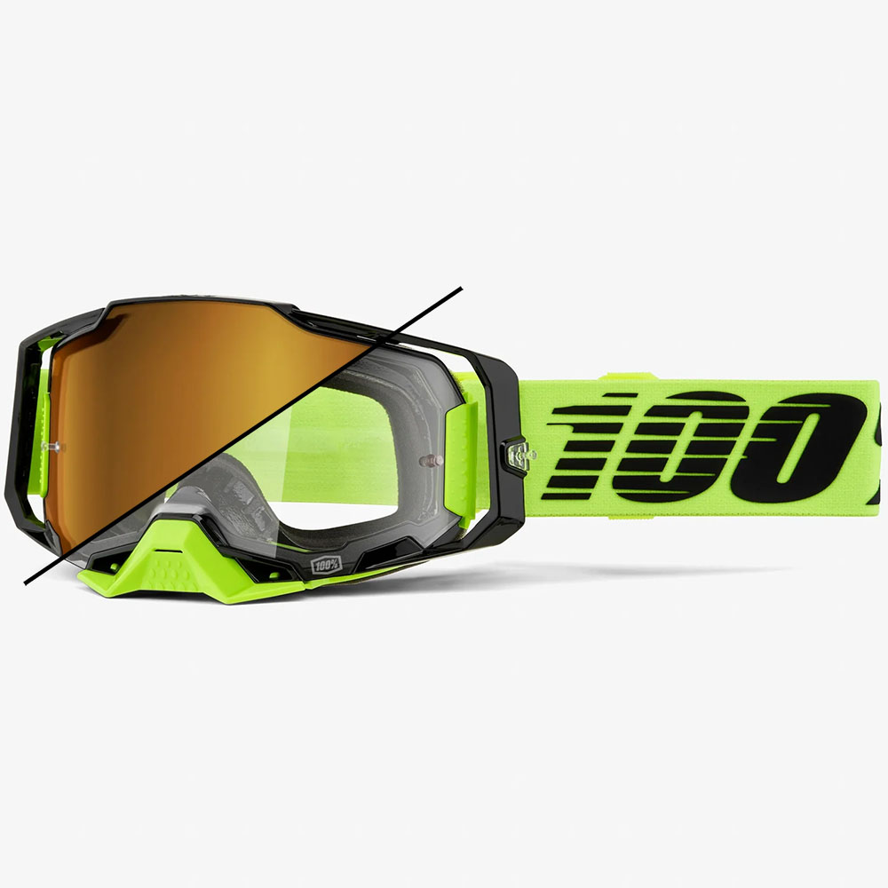 100% Armega Neon Yellow (2025) очки для мотокросса