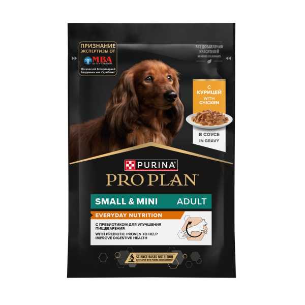 Влажный корм для собак мелких пород Pro Plan Small Mini с курицей в соусе