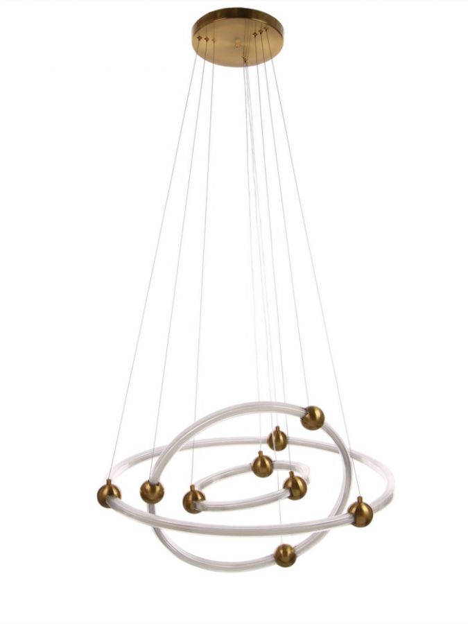 Люстра потолочная BayerLux Zelda, 98 Вт, LED, 4000-6000К, серебро, 30+50+70?100 см