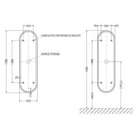 Зеркало для ванной Salini Armonia овальное 450x1585 27MA.02.450.1585 схема 2