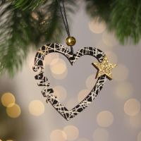 Елочная игрушка «Сердце со звездой», 8?18 см