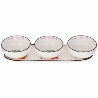НАБОР СОУСНИКОВ 4 ШТ. НА ПОДСТАВКЕ 30,1*9,4*5,8 СМ
