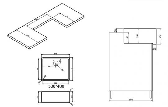 Мойка для кухни Alveus NEOCERAMIC 50 227981 54,8х44,8х21,2 полувтраиваемая схема 4 Мойка для кухни Alveus NEOCERAMIC 50 227981 54,8х44,8х21,2 полувтраиваемая схема 4